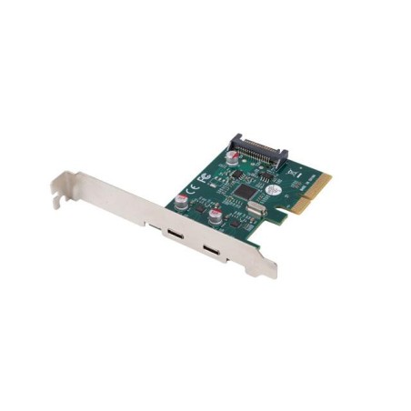 Karta Lanberg PCI Express x1 - 2x USB-C 3.2 Gen 2x1 Śledź low profile