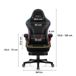 Fotel gamingowy Huzaro Force 4.6 RGB Black Mesh