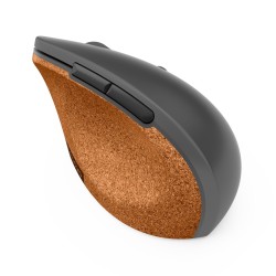 Mysz bezprzewodowa Lenovo Go Wireless Vertical Mouse optyczna szara z naturalnym korkiem