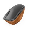 Mysz bezprzewodowa Lenovo Go Wireless Vertical Mouse optyczna szara z naturalnym korkiem