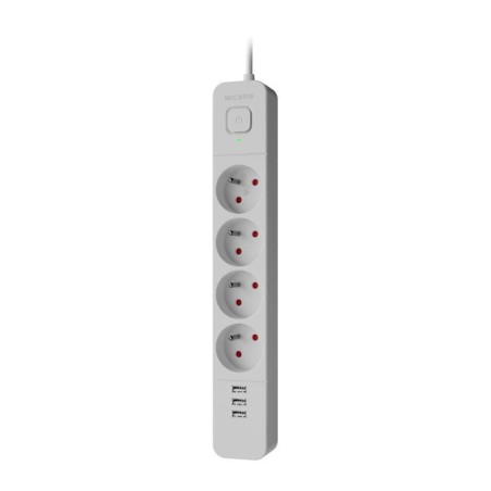 Listwa zasilająca Defender SFS 133 1,5 m, 4 gniazda, 3x USB biała