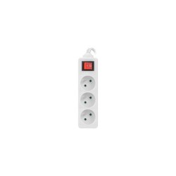 Listwa przedłużacz Lanberg 1,5m biała 3x 230V PL, kabel wykonany z pełnej miedzi