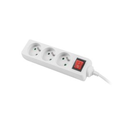 Listwa przedłużacz Lanberg 1,5m biała 3x 230V PL, kabel wykonany z pełnej miedzi