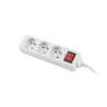 Listwa przedłużacz Lanberg 1,5m biała 3x 230V PL, kabel wykonany z pełnej miedzi