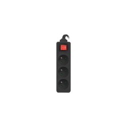 Listwa przedłużacz Lanberg 1,5m czarna 3x 230V PL, z wyłącznikiem, kabel wykonany z pełnej miedzi