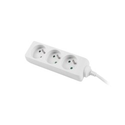 Listwa przedłużacz Lanberg 1,5m biała 3x 230V PL, kabel wykonany z pełnej miedzi