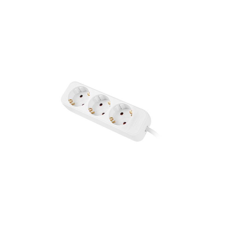 Listwa przedłużacz Lanberg 1,5m biała 3x 230V Schuko, kabel wykonany z pełnej miedzi
