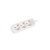 Listwa przedłużacz Lanberg 1,5m biała 3x 230V Schuko, kabel wykonany z pełnej miedzi