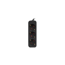 Listwa przedłużacz Lanberg 1,5m czarna 3x 230V Schuko, kabel wykonany z pełnej miedzi