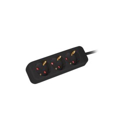 Listwa przedłużacz Lanberg 1,5m czarna 3x 230V Schuko, kabel wykonany z pełnej miedzi