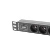 Listwa zasilająca Lanberg do szaf 10" 1U 10A PDU 3x PL 2m czarna