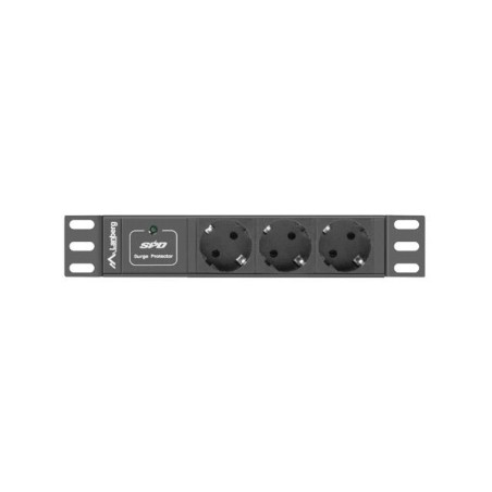 Listwa zasilająca Lanberg do szaf 10" 1U 16A PDU 3x Schuko 2m czarna