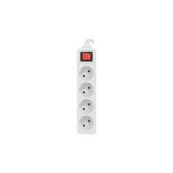 Listwa przedłużacz Lanberg 1,5m biała 4x 230V PL, z wyłącznikiem, kabel wykonany z pełnej miedzi