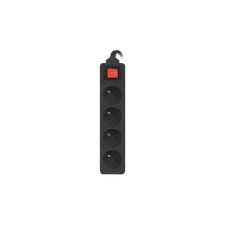 Listwa przedłużacz Lanberg 1,5m czarna 4x 230V PL, z wyłącznikiem, kabel wykonany z pełnej miedzi