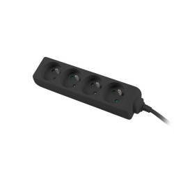 Listwa przedłużacz Lanberg 1,5m czarna 4x 230V PL, kabel wykonany z pełnej miedzi