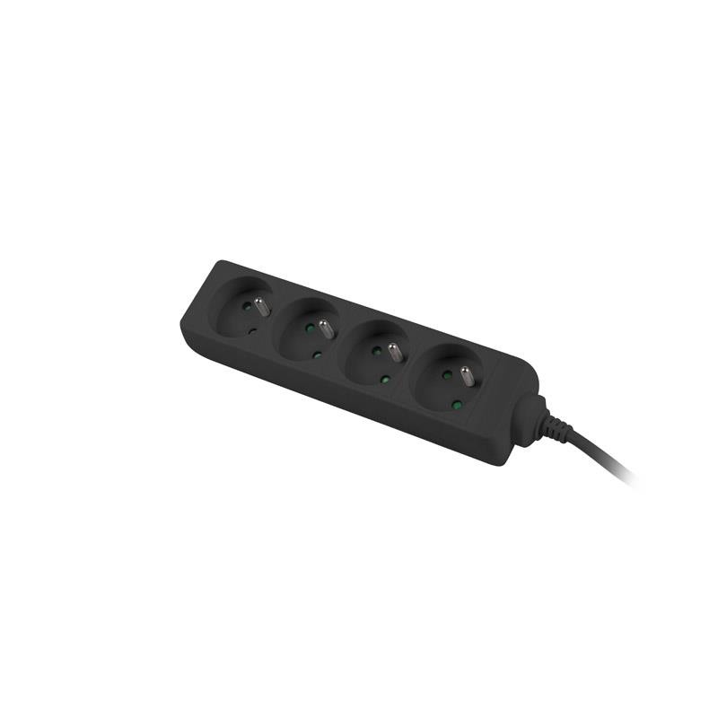Listwa przedłużacz Lanberg 1,5m czarna 4x 230V PL, kabel wykonany z pełnej miedzi
