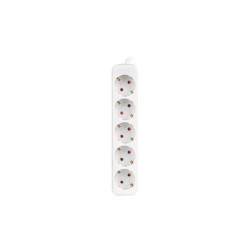 Listwa przedłużacz Lanberg 1,5m białą 5x 230V Schuko, kabel wykonany z pełnej miedzi