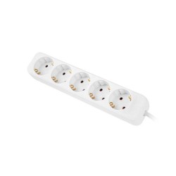 Listwa przedłużacz Lanberg 1,5m białą 5x 230V Schuko, kabel wykonany z pełnej miedzi