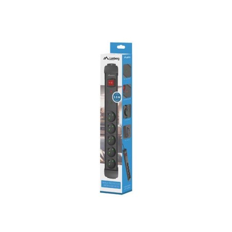 Listwa zasilająca Lanberg SP1 1.5m 5x 230V PL czarna