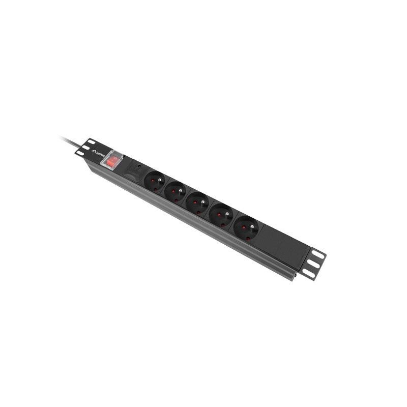 Listwa zasilająca Lanberg Rack PDU 19" 1U 16A 5x 230V PL 2M Czarna