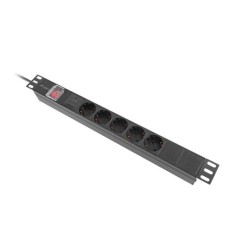 Listwa zasilająca Lanberg Rack PDU 19" 1U 16A 5x 230V Schuko 2m Czarna