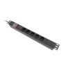 Listwa zasilająca Lanberg Rack PDU 19" 1U 16A 5x 230V Schuko 2m Czarna