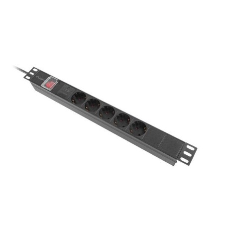 Listwa zasilająca Lanberg Rack PDU 19" 1U 10A 5x 230V Schuko 2M Czarna