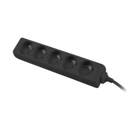 Listwa przedłużacz Lanberg 3m czarna 5x 230V PL, kabel wykonany z pełnej miedzi