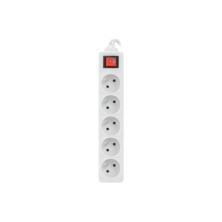 Listwa przedłużacz Lanberg 3m biała 5x 230V PL, z wyłącznikiem, kabel wykonany z pełnej miedzi