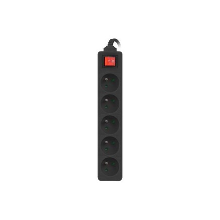 Listwa przedłużacz Lanberg 3m czarna 5x 230V PL, z wyłącznikiem, kabel wykonany z pełnej miedzi