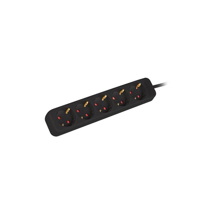 Listwa przedłużacz Lanberg 3m czarna 5x 230V Schuko, kabel wykonany z pełnej miedzi