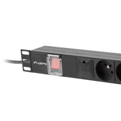 Listwa zasilająca Lanberg do RACK 1U 16A PDU 6x PL 2m czarna