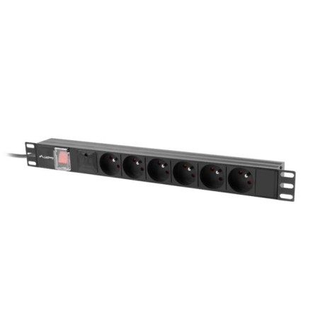 Listwa zasilająca Lanberg RACK PDU 19" 1U 10A 6x PL 2m czarna