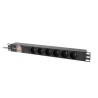 Listwa zasilająca Lanberg RACK PDU 19" 1U 10A 6x PL 2m czarna