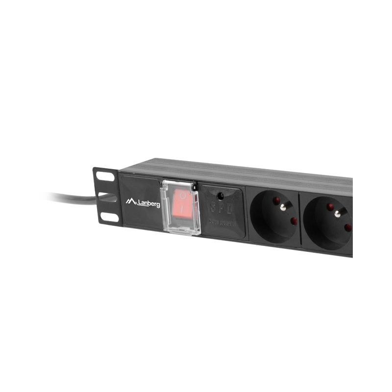 Listwa zasilająca Lanberg do RACK 1U 16A PDU 7x PL 2m czarna