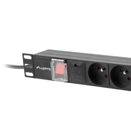 Listwa zasilająca Lanberg do RACK 1U 16A PDU 7x PL 2m czarna