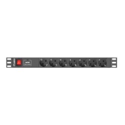 Listwa zasilająca Lanberg do RACK 1U 16A PDU 7x Schuko 2m czarna