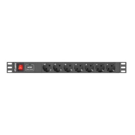 Listwa zasilająca Lanberg do RACK 1U 16A PDU 7x Schuko 2m czarna