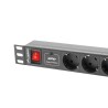 Listwa zasilająca Lanberg do RACK 1U 16A PDU 7x Schuko 2m czarna