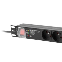 Listwa zasilająca Lanberg do RACK 19" 1U 16A PDU PRO 7x PL SPD-3MP 2m czarna