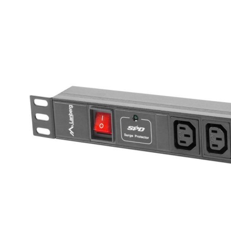 Listwa zasilająca Lanberg do RACK 1U 16A PDU 19" 8x IEC C13 2m czarna C20