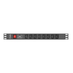 Listwa zasilająca Lanberg do RACK 1U 16A PDU 19" 8x IEC C13 2m czarna C20
