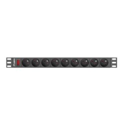 Listwa zasilająca Lanberg do RACK 1U 16A PDU 19" 9x PL 3m czarna