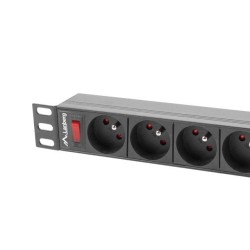 Listwa zasilająca Lanberg do RACK 1U 16A PDU 19" 9x PL 3m czarna