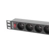 Listwa zasilająca Lanberg do RACK 1U 16A PDU 19" 9x PL 3m czarna