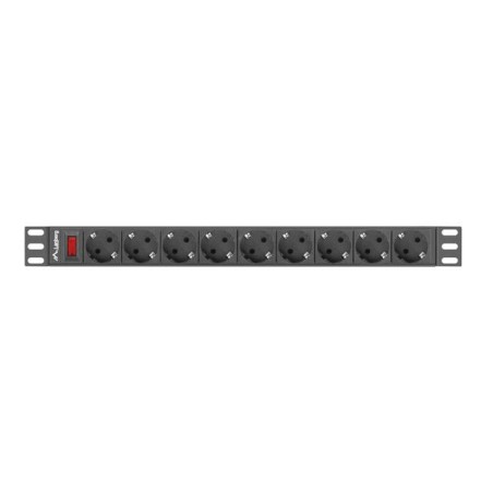 Listwa zasilająca Lanberg do RACK 1U 16A PDU 9x Schuko 3m czarna