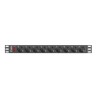 Listwa zasilająca Lanberg do RACK 1U 16A PDU 9x Schuko 3m czarna