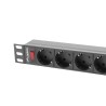 Listwa zasilająca Lanberg do RACK 1U 16A PDU 9x Schuko 3m czarna