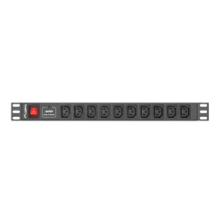 Listwa zasilająca Lanberg do RACK 1U 10A PDU 10x IEC C13 2m czarna