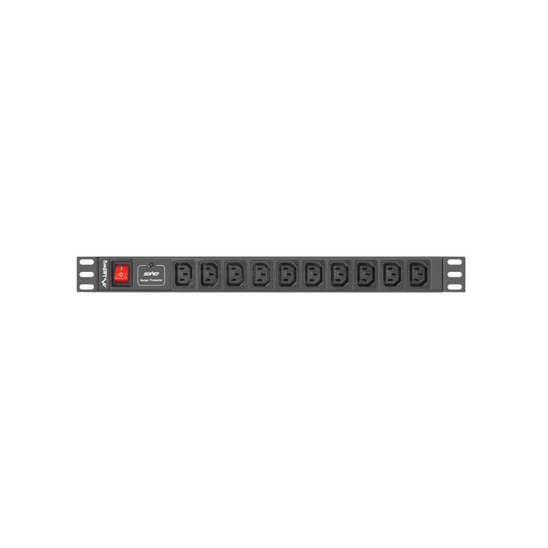 Listwa zasilająca Lanberg do RACK 1U 10A PDU 10x IEC C13 2m czarna